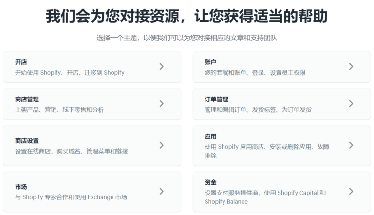 Shopify 服务支持