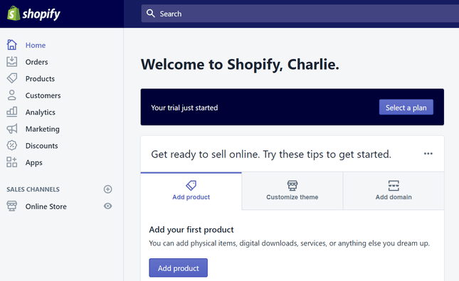 Shopify 后台