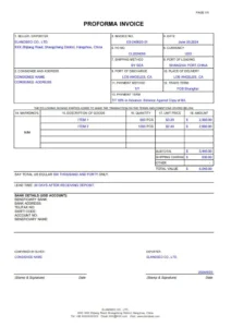 【ElandSEO形式发票模板】PROFORMA-INVOICE