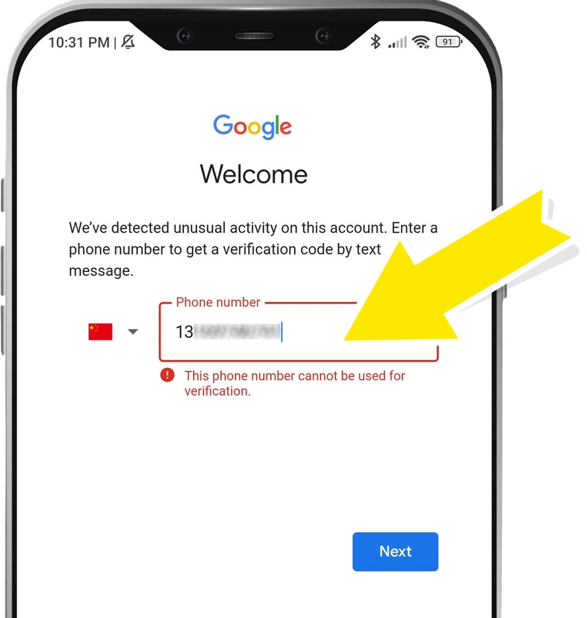 谷歌账号注册时出现 this-phone-number-cannot-be-used-for-verification