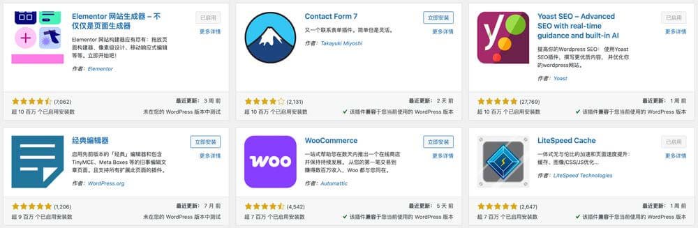 热门WordPress插件